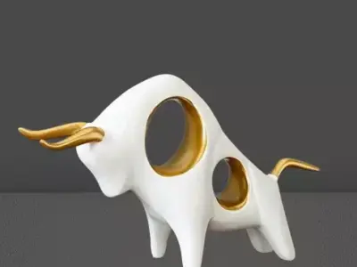 Bull Sculpture Figure Fan Art Toy  3D print model