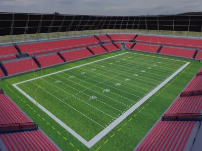 American Football Stadium Low-poly 3D model