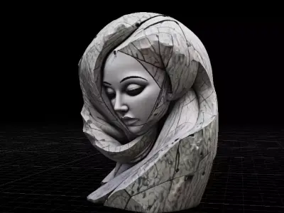 Monolith Relic Ultra Luxury Abstract Sculpture 3D Model Low-poly 3D model