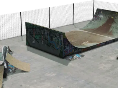 Skatepark Low-poly 3D model