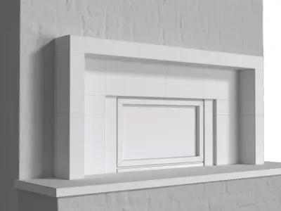 Modern Art Deco Fireplace stone  3D model