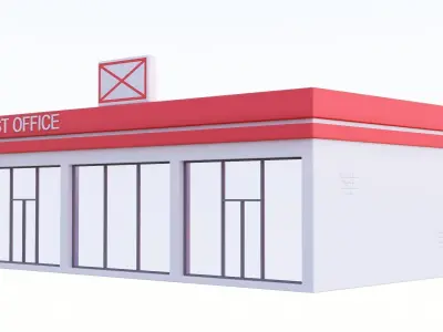 post office Low-poly 3D model