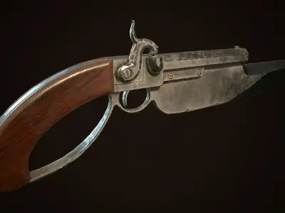 Percussion Gun-knife Low-poly 3D model