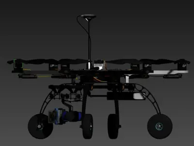 3D model of a drone with multiple rotors 3D model