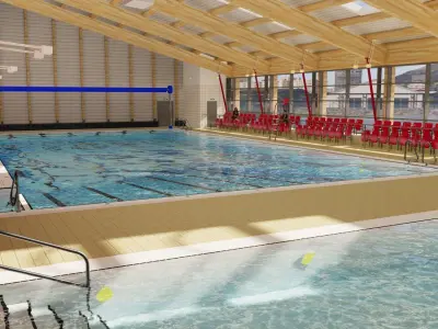 Swimming pool interior 3D model