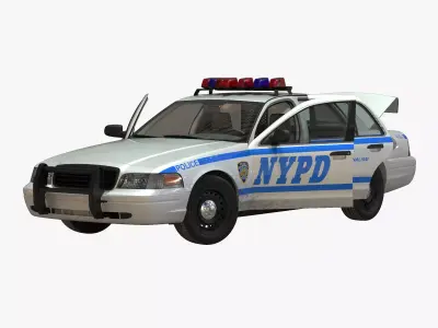 Generic Police Car NYPD Rigged 3D model