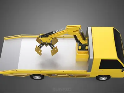 CAR PICK UP TRUCK WOOD LOG TREE LOADER GRAB CRANE LIFTER GRABBER 3D model