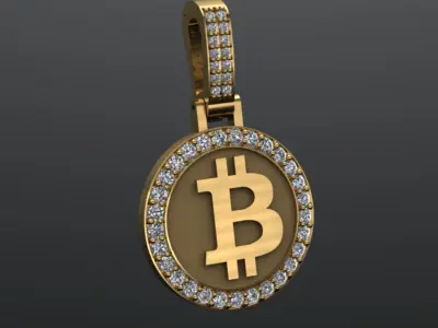 Bitcoin Pendant 3D Model Crypto Inspired Jewelry Design  3D print model