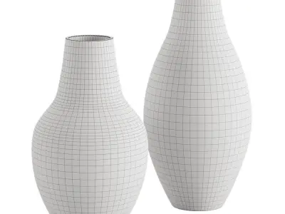Bamboo Vase Set 3D model
