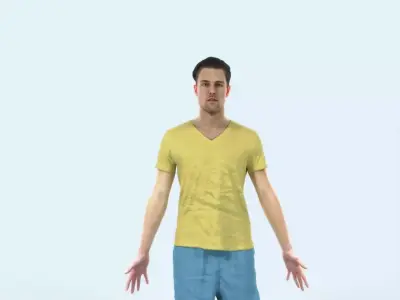 Virtue J Animated Rigged Sports Man Low-poly 3D model
