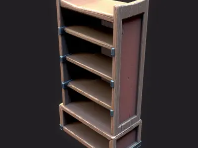 Wardrobe low-poly 3D model PBR Game ready For Unreal Engine Low-poly 3D model