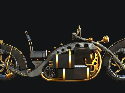Motorcycle steampunk 3D model