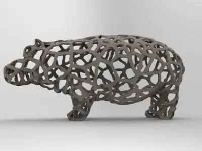 Hippo Voronoi  3D print model