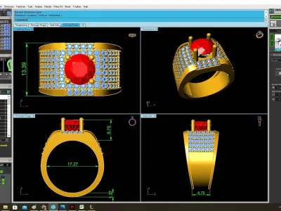 Luxury Mens Ruby Pave Diamond Ring 3973 3D print model
