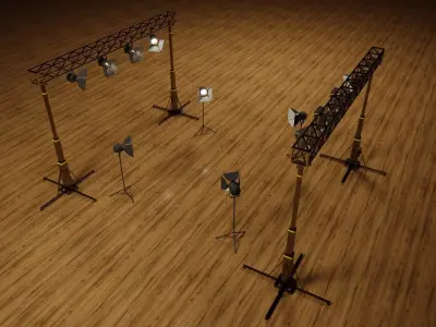 Lighting Truss Stand Low-poly 3D model