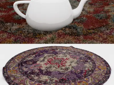 Round Rug Set 209 3D model