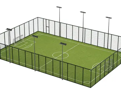 Soccer football field BLENDER 3D Model Cycles 3D model