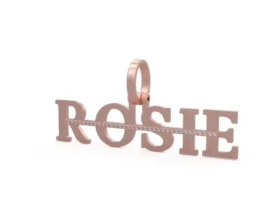 Model 1140 Rosie Name Pendant Stripe Diamond 3D print model