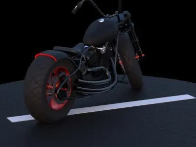 low-poly custom chopper model Free low-poly 3D model