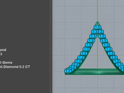  Chevron Diamond Ring 3D print model