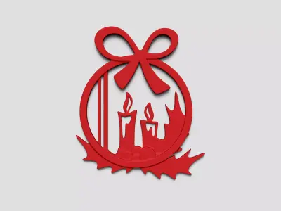 Christmas Garland Panel A02 - Door Wall Decoration 3D print model