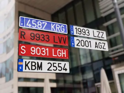 Spain Number Plate Low-poly 3D model