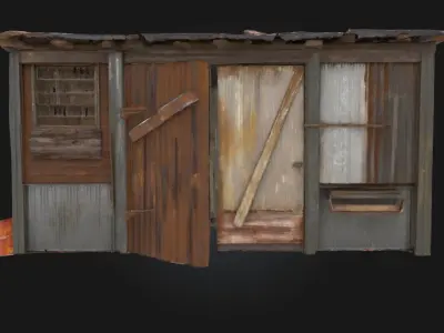 Rustic Shelter  Simple Refuge Blending with Nature 3D model