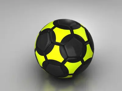 Soccerball black yellow Low-poly 3D model
