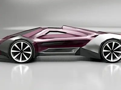 Hyperios lowpoly supercar  Low-poly 3D model