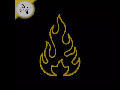 Simple Flame Symbol - 2D Art Free 3D print model 35