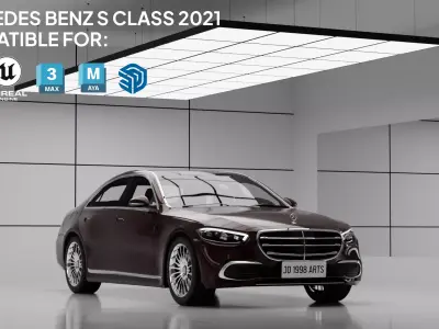 Mercedes Benz 5 class 2021 with Showroom 3D model