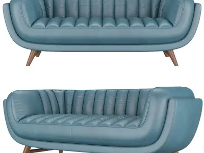 Seater leather Sofa BRUNO By KARE Design 3d model Low-poly 3D model