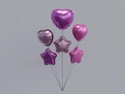 balloons Low-poly 3D model