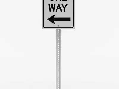 One Way Sign 3D model