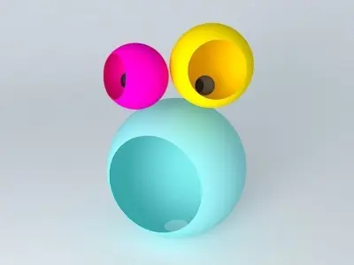 Trisphere three colorful spheres Free 3D model