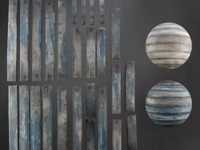 Old wooden planks Low-poly 3D model