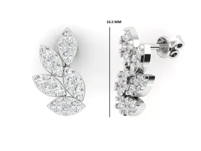Women Diamond Earrings 3D print model 45