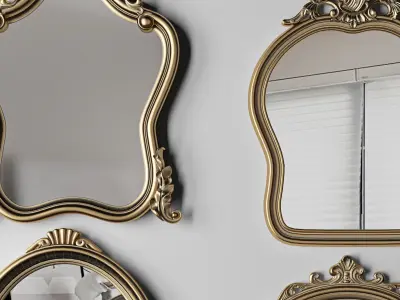 decorative European mirror 3D model