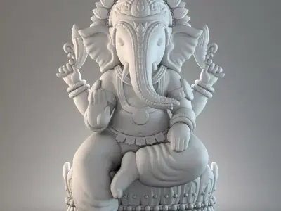 Ganesh hindu statue 3D model