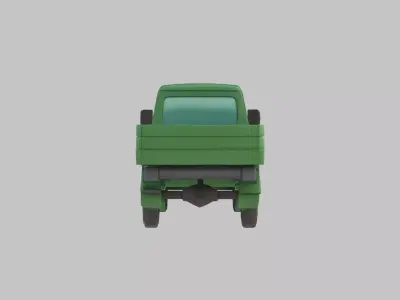 GreenPickupFantasyCar Low-poly 3D model