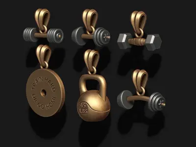 barbell pendant pack 3D print model