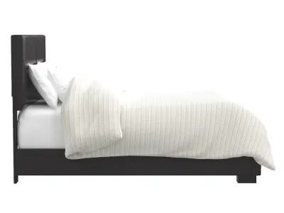 Conner Queen Upholstered Panel Bed Black 3D model