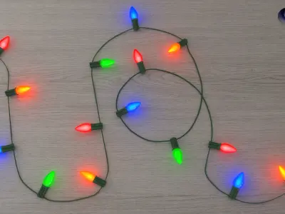 String Christmas Lights V5 Low-poly 3D model