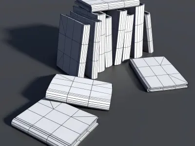 Worn Books Low-poly 3D model