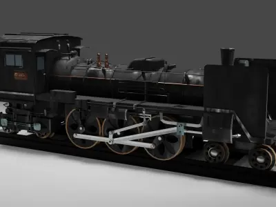 Locomotive c5795 PBR Low poly game ready  Low-poly 3D model