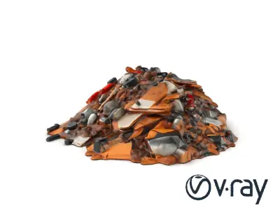 Urban Street Litter Mound Debris model pack Low-poly 3D model