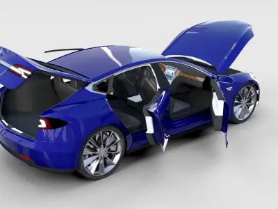 Tesla Model S with interior rev 3D model