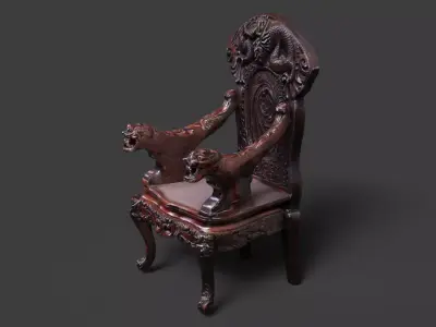 Chinese ancient dragon chair   3D model