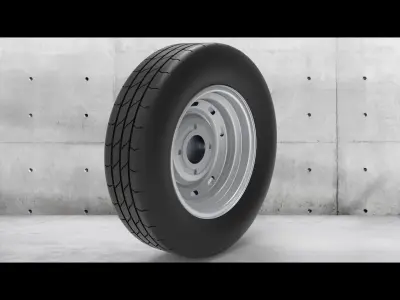 Truck Wheel Size 175-70-R13 with Rim Cover 3D model