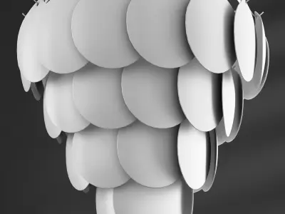 Glass Shells Suspension Chandelier 3D model